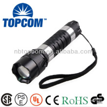 Multicolor water resistant tactical led rechargeable flashlight